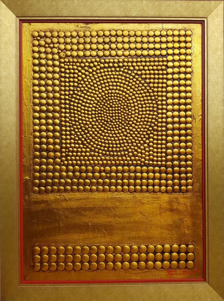Podsvest, Dusko Trifunovic, sa 115×85 cm, bez 100×70 cm, metalne nitne pozlata i ulje na lesonitu, sertifikat, 1.500 eura