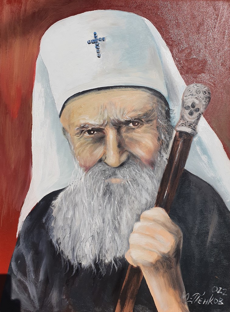 Patrijarh Pavle 5, ulje na platnu, 80×60 cm, akademski slikar M. Penkov, sertifikat, 300 eura