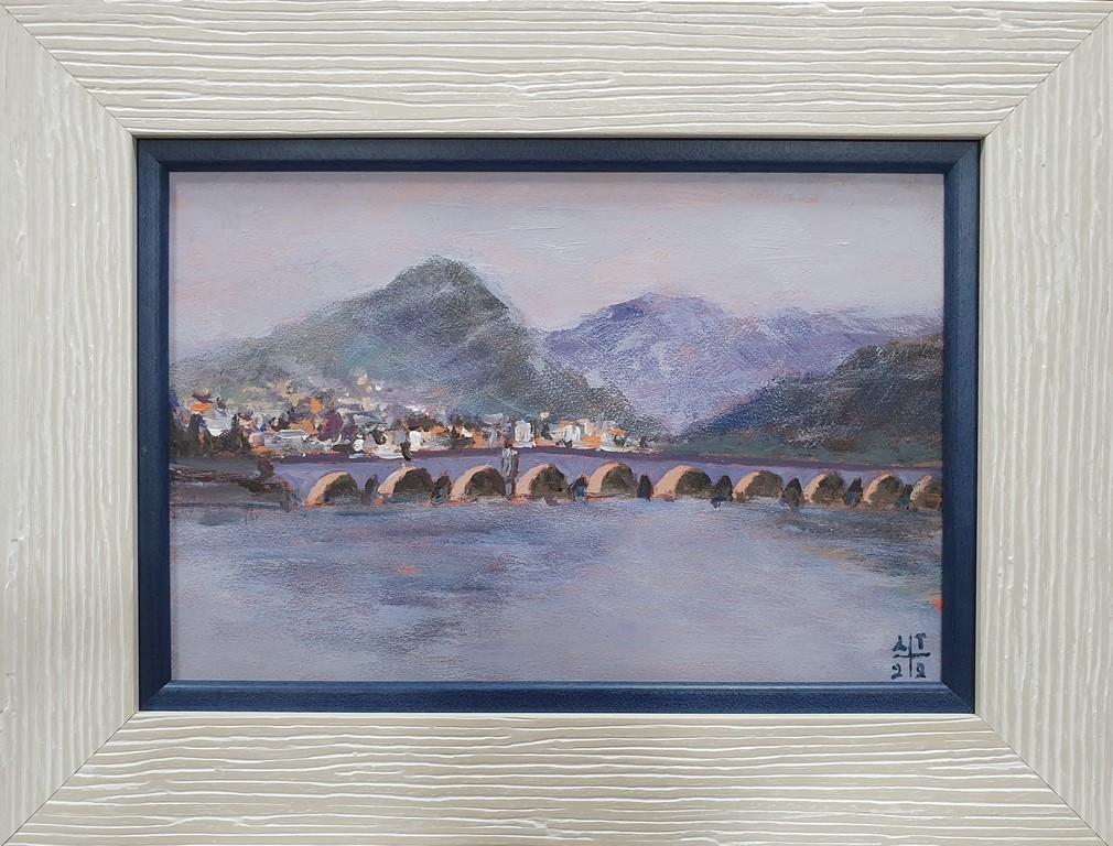 Most 1, Dragan Tasić, akril na lesonitu, sa 40×30 cm, bez 30×20 cm, sertifikat, 55 evra