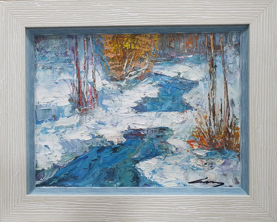 Zima, ulje na platnu, sa 41×51 cm, bez 30×40 cm, Ivan Vanja Milanović, sertifikat, 100 eura