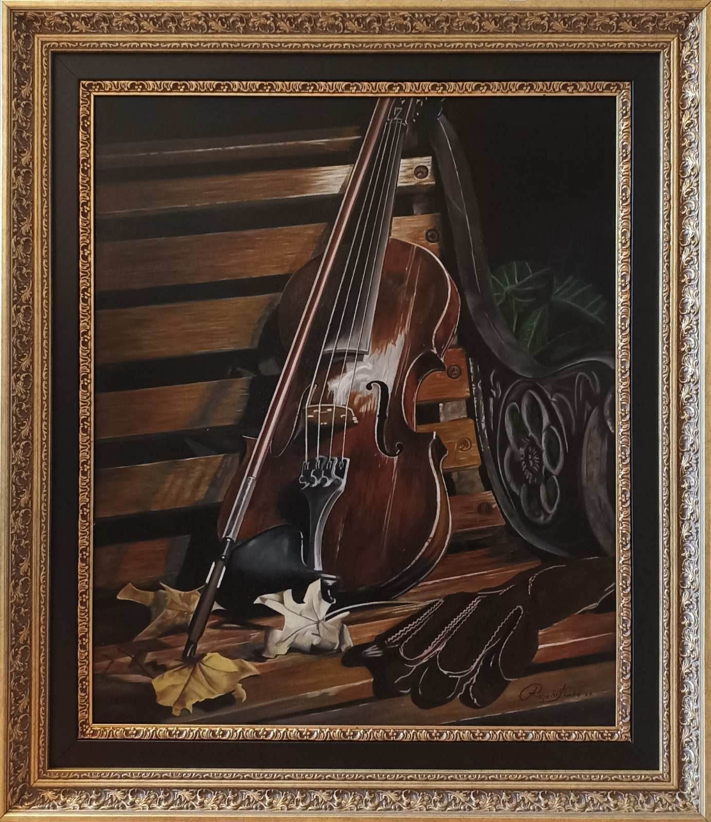 Violina, Marko Rajović, sa 75×65 cm, bez 60×50 cm, ulje na platnu, sertifikat, 900 eura