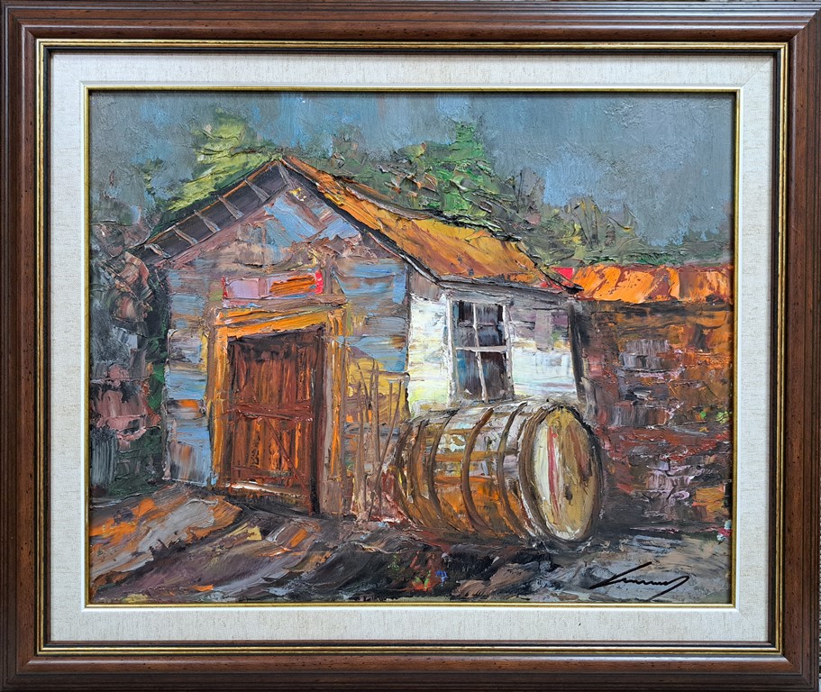 Bačva II, ulje na platnu, Ivan Vanja Milanovic, sa 53×63 cm, bez 40×50 cm, sertifikat, 130 evra
