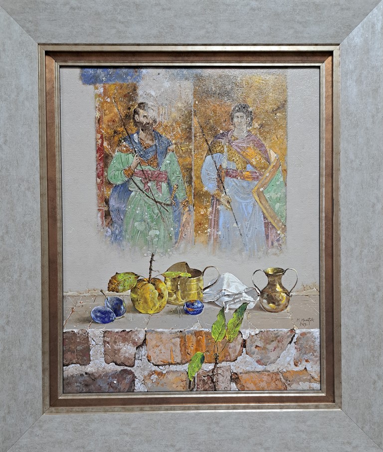 Sveti ratnici iz Sopoćana, Milan Miletić, sa 66×56 cm, bez 50×40 cm. ulje na platnu, sertifikat, 2023., 1350 evra