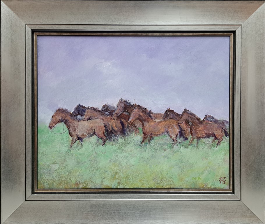 Konji 16, Dragan Tasić, akril na lesonitu, sa 57×67 cm, bez 40×50 cm, sertifikat, 150 evra