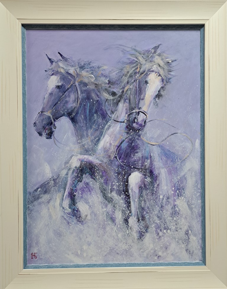 Konji 21, Dragan Tasić, akril na lesonitu, sa 96×76 cm, bez 80×60 cm, sertifikat, 330 evra