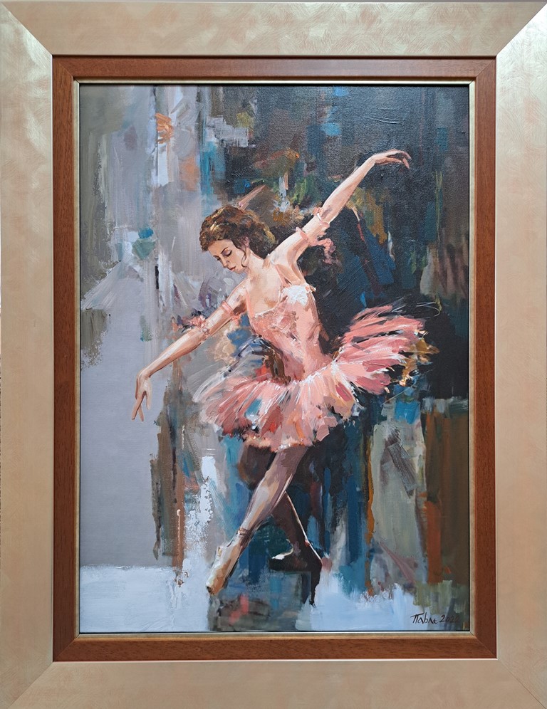 Balerina 2, Dragan Petrović Pavle, ulje na platnu, sa 88×68 cm, bez 70×50 cm, sertifikat, 280 eura