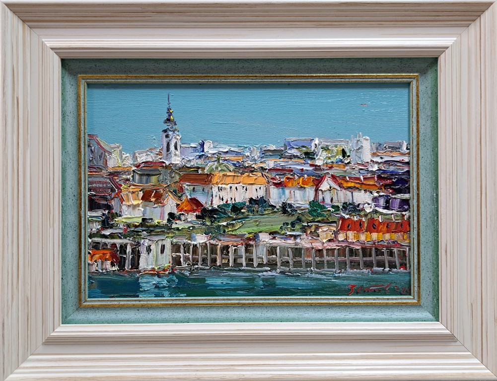 Beograd 5, Đorđe Stanić, ulje na platnu, sa 33×43 cm, bez 20×30 cm, sertifikat, 110 eura