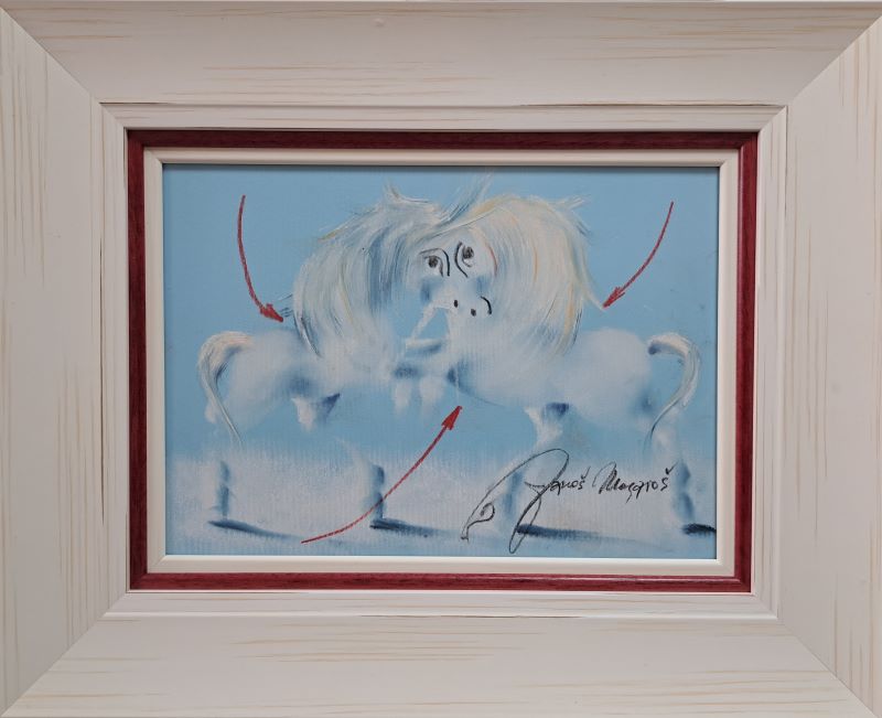 Srce VI, Janoš Mesaroš, pastel, luksuzno uramljen, sa 41×51 cm, bez 25×35 cm, sertifikat, 170 eura