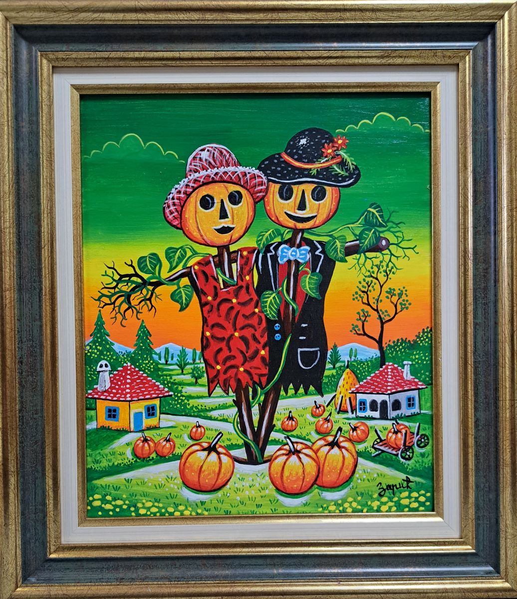 Bundeve, Zoran Zarić, ulje na platnu, sa 41×36 cm, bez 30×25 cm, uramljena, sertifikat, 135 eura