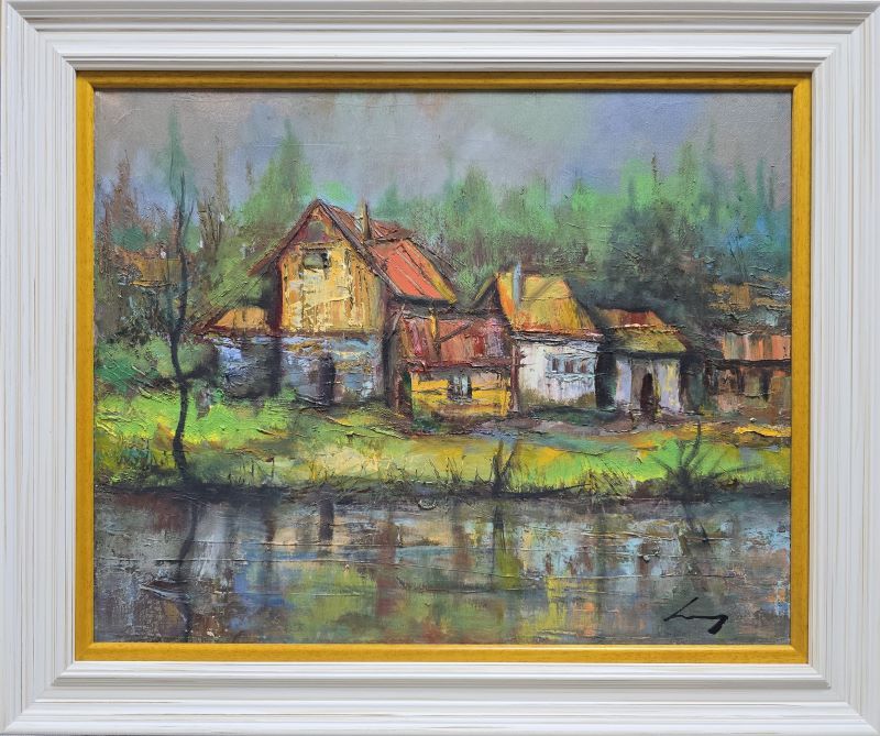 Na reci, ulje na platnu, Ivan Vanja Milanović, sa 51×61 cm, bez 40×50 cm, sertifikat, 17700 dinara