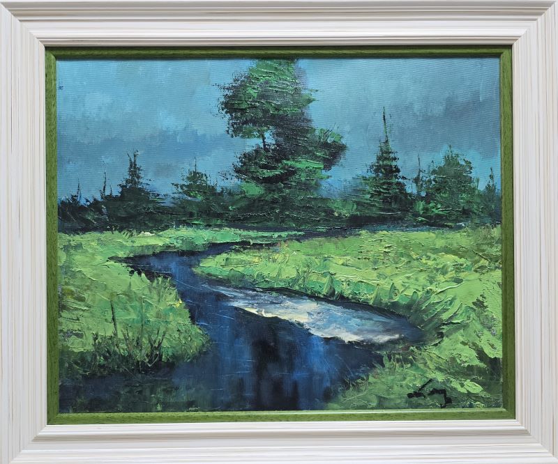 Potok, ulje na platnu, Ivan Vanja Milanović, sa 51×61 cm, bez 40×50 cm, sertifikat, 17700 dinara