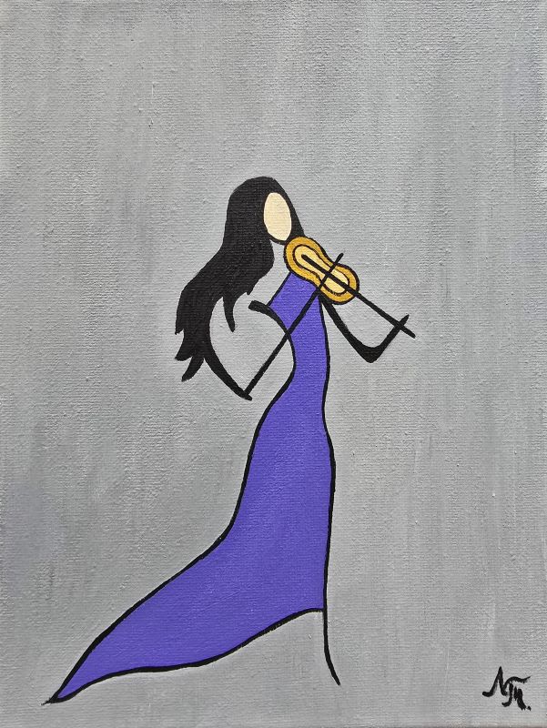 Violina, akril na platnu, Tijana L., 24×18 cm, sertifikat, 4130 dinara