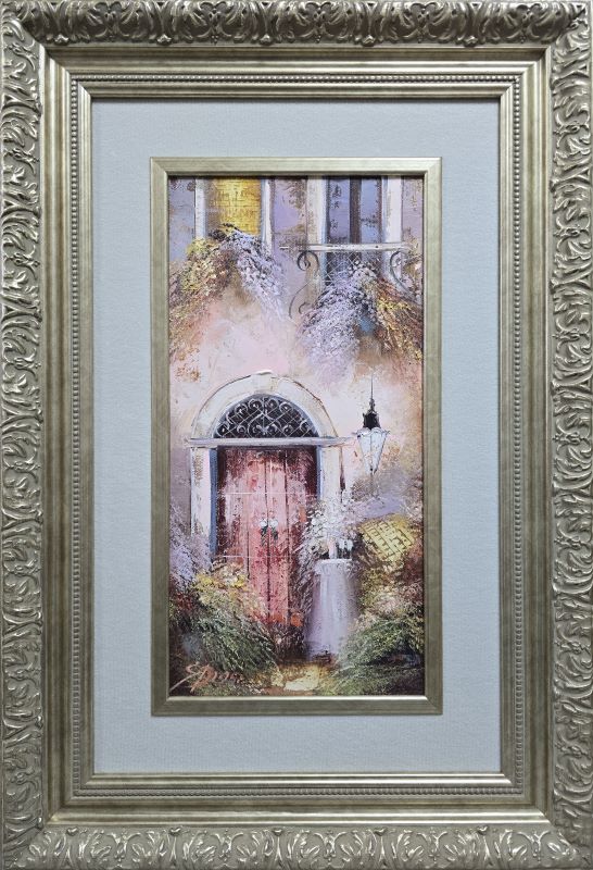 Stara vrata, Dejan Slepčević, ulje na platnu, luks uramljena, sa 64×44 cm, bez 40×20 cm, sertifikat, 34220 dinara