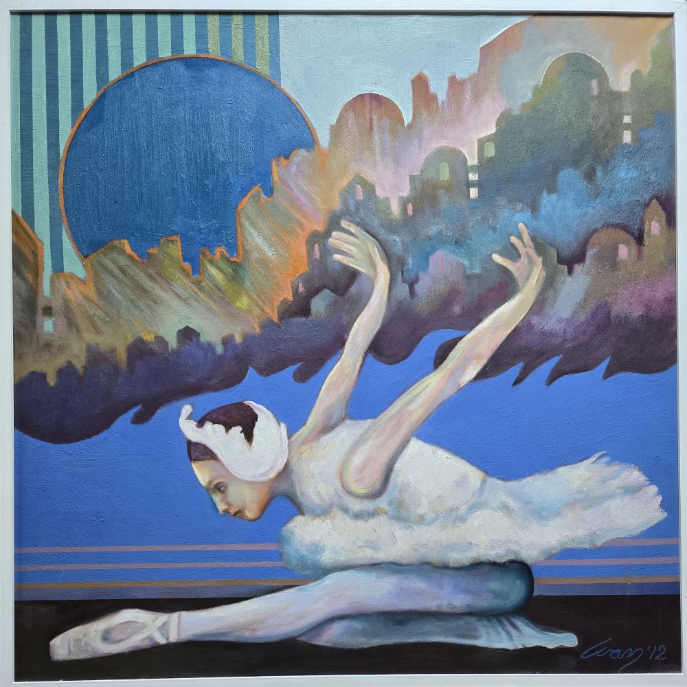 Balerina, Ivan Vanja Milanović, ulje na platnu, 100×100 cm, sertifikat, 38940 dinara- Novogodišnja rasprodaja -45 % cena slike snižena – zbog velikih dimenzija sliku dovozimo na Vašu adresu samo lično preuzimanje ne šaljemo!