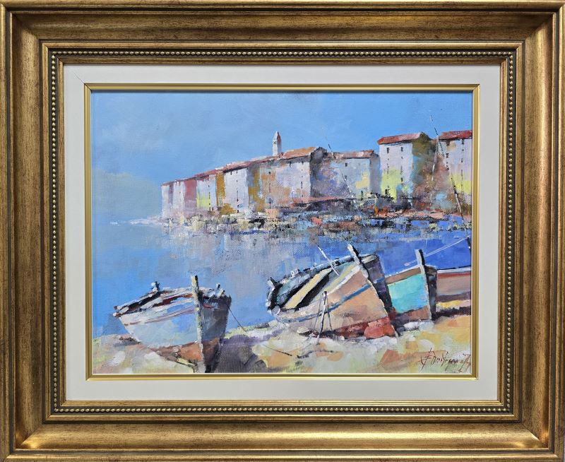 Barke 1, Branko Dimitrijević, ulje na platnu, luks uramljena, sa 46×56 cm, bez 30×40 cm, sertifikat, 21240 dinara