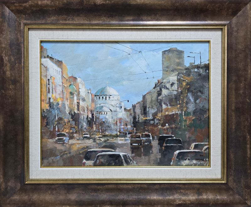 Beograd 2, Branko Dimitrijević, ulje na platnu, luks uramljena, sa 46×56 cm, bez 30×40 cm, sertifikat, 18880 dinara