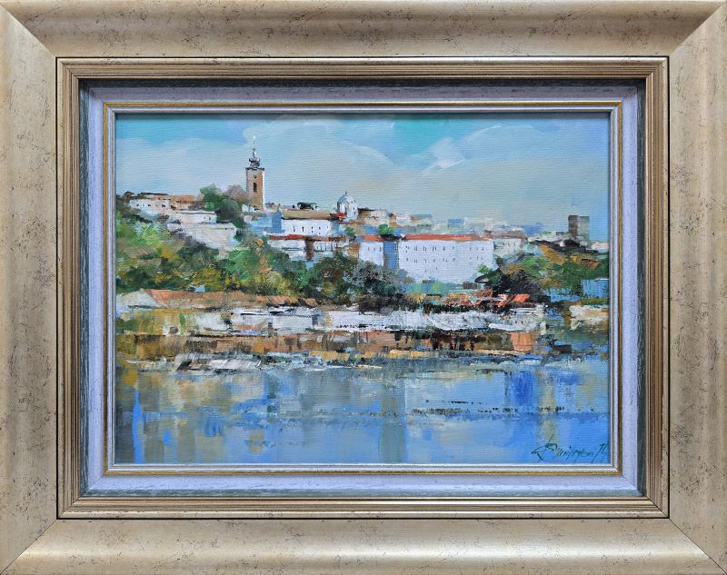 Beograd 5, Branko Dimitrijević, ulje na platnu, luks uramljena, sa 39×49 cm, bez 25×35 cm, sertifikat, 16520 dinara