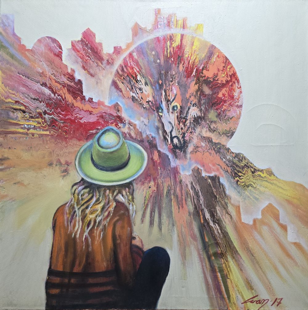 Dama sa šeširom, Ivan Vanja Milanović, ulje na platnu, 100×100 cm, sertifikat, 38940 dinara – Novogodišnja rasprodaja -45 % cena slike snižena – zbog velikih dimenzija sliku dovozimo na Vašu adresu samo lično preuzimanje ne šaljemo!