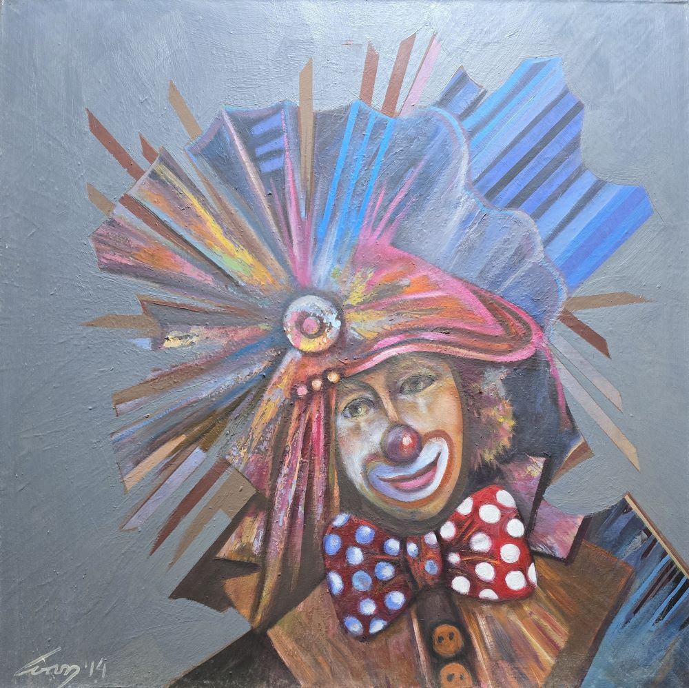 Klovn, Ivan Vanja Milanović, ulje na platnu, 100×100 cm, sertifikat, 38940 dinara – Novogodišnja rasprodaja -45 % cena slike snižena – zbog velikih dimenzija sliku dovozimo na Vašu adresu samo lično preuzimanje ne šaljemo!