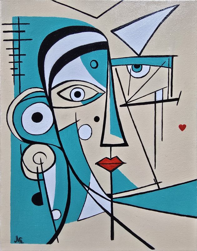 Lice 1, akril na platnu, Tijana L., 30×24 cm, sertifikat, 7080 dinara