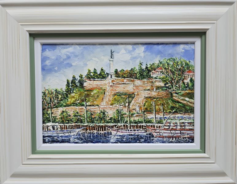 Pobednik, ulje na platnu, sa 35×45 cm, bez 20×30 cm, uramljena, Bosa Milaković, sertifikat, 14160 dinara