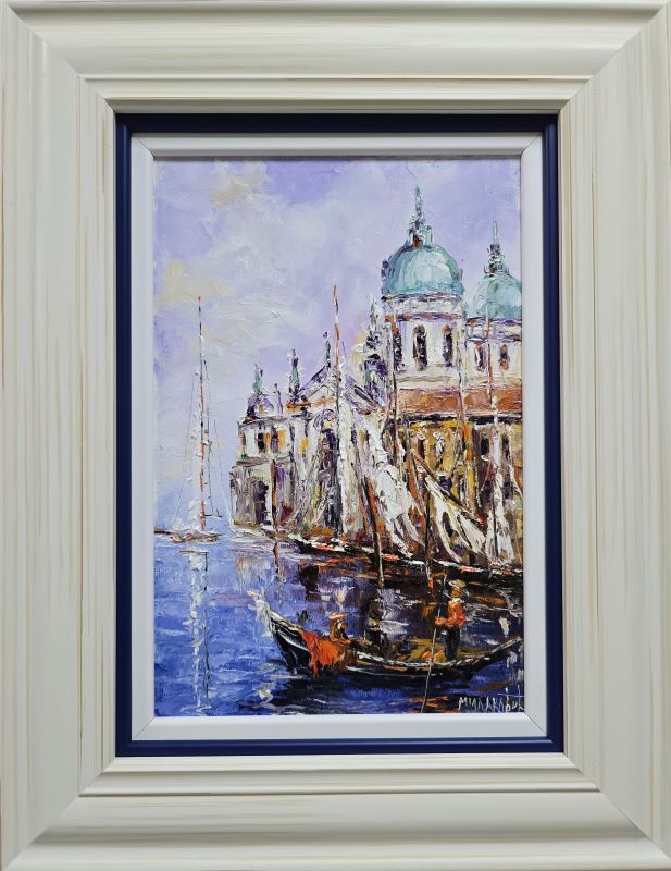 Venecija, ulje na platnu, sa 45×35 cm, bez 30×20 cm, uramljena, Bosa Milaković, sertifikat, 14160 dinara