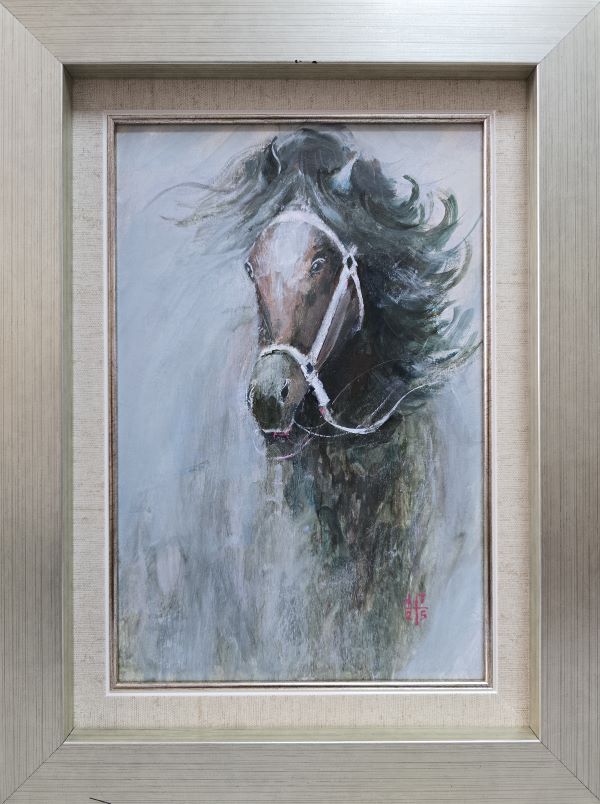 Konj 14, Dragan Tasić, akril na platnu kaširano na kartonu, sa 40×30 cm, bez 30×20 cm, sertifikat, 8850 dinara