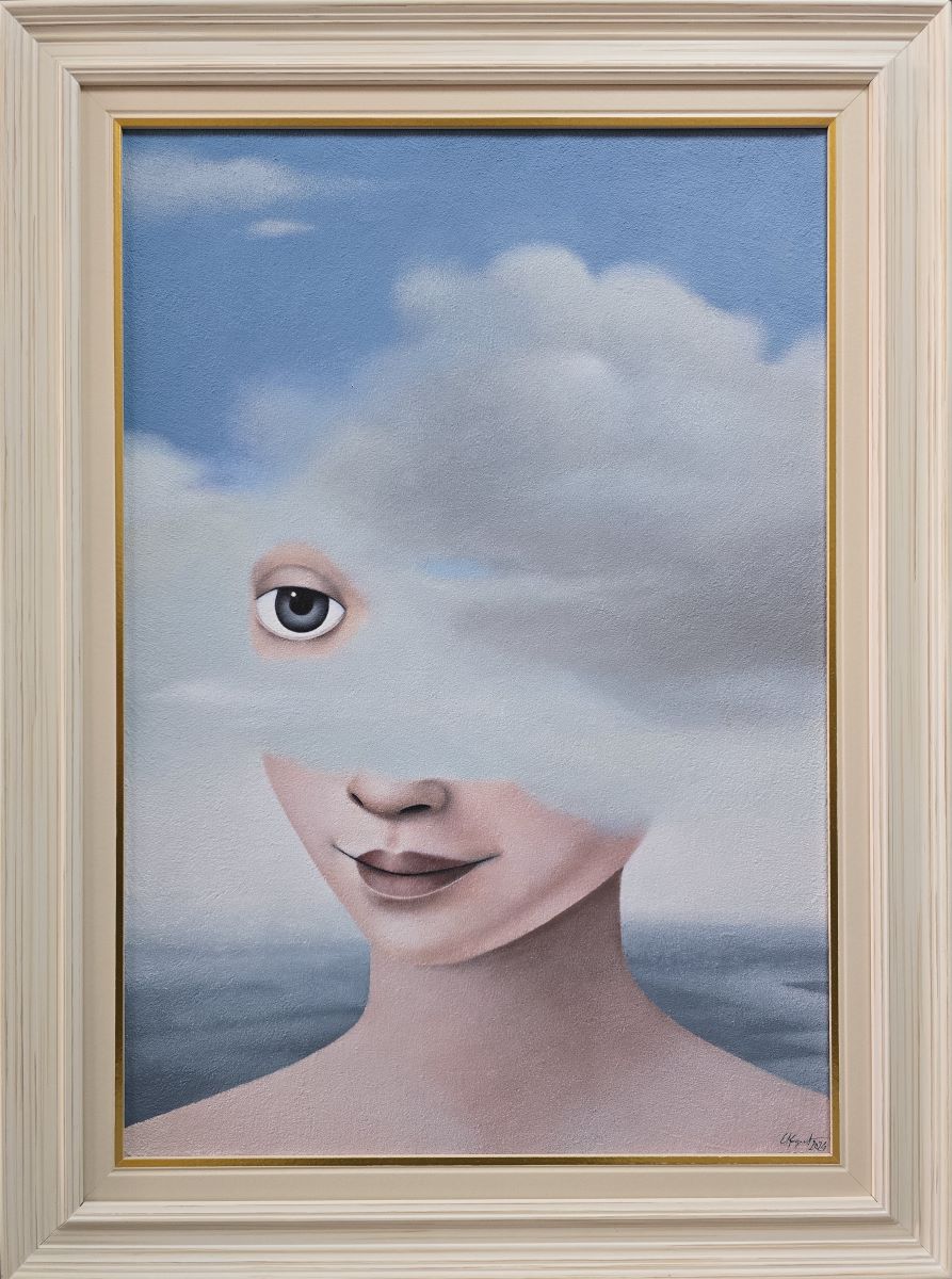 Umereno do znatno oblačna, Slavko Krunić, akrilik na platnu, sa 78×58 cm, bez rama 65×45 cm, sertifikat, 271400 dinara