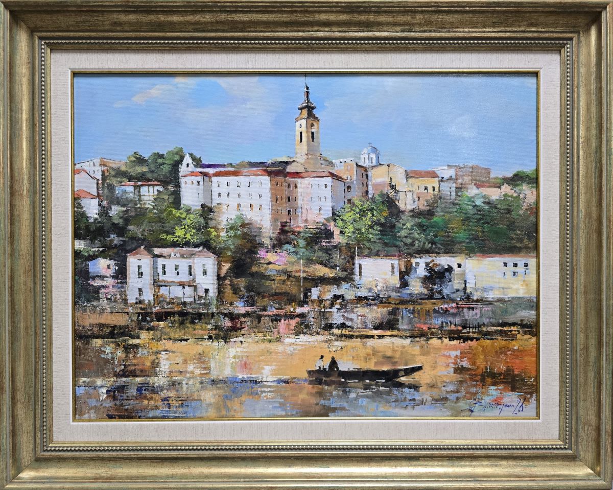 Moj Beograd, Branko Dimitrijević, ulje na platnu, luks uramljena, sa 62×76 cm, bez 45×60 cm, sertifikat, 50740 dinara