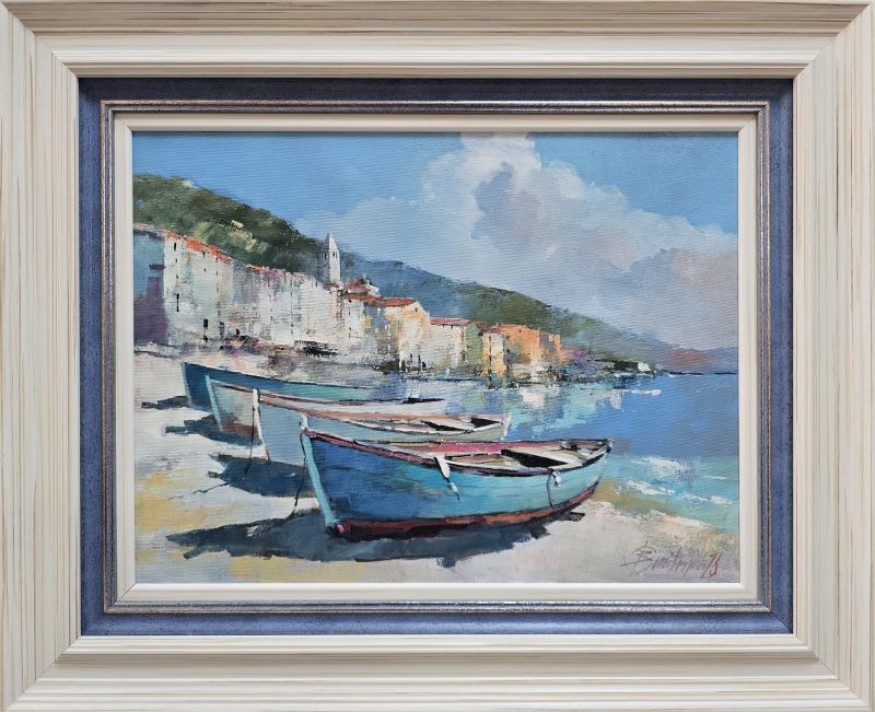 Barke 6, Branko Dimitrijević, ulje na platnu, luks uramljena, sa 45×55 cm, bez 30×40 cm, sertifikat, 20060 dinara