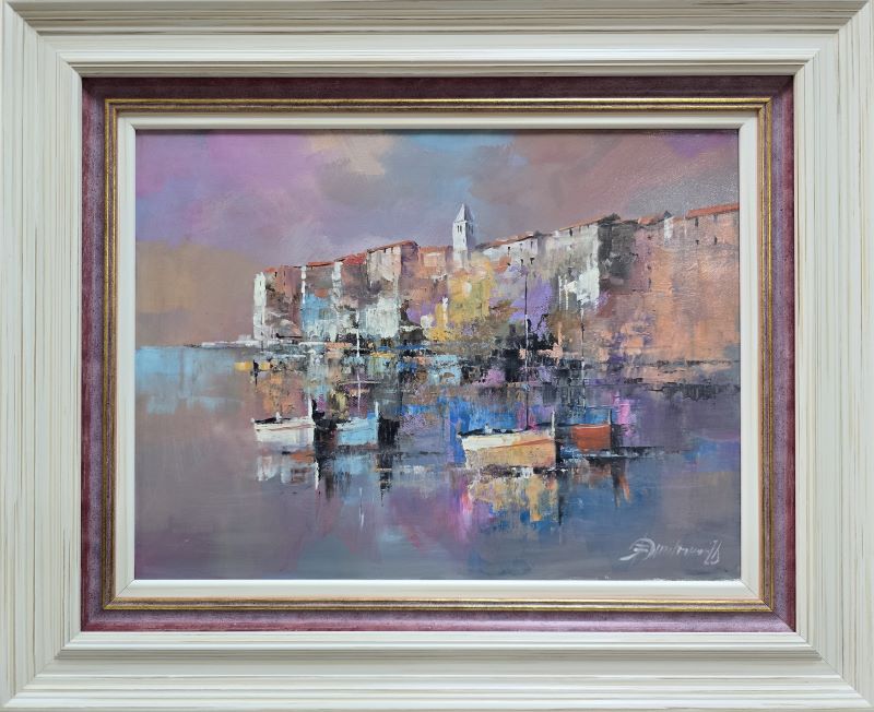 Barke 7, Branko Dimitrijević, ulje na platnu, luks uramljena, sa 45×55 cm, bez 30×40 cm, sertifikat, 20060 dinara