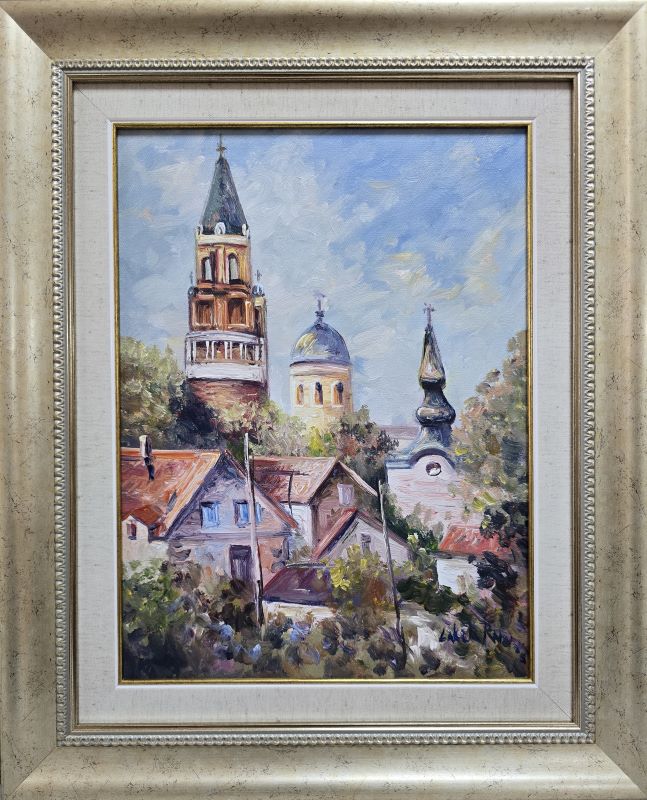 Zemun 1, Rade Laketa, ulje na platnu, luks uramljena, sa 55×45 cm, bez 40×30 cm, sertifikat, 17700 dinara